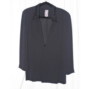 Zelda Long Style Evening Blazer with Beaded Collar Size 8